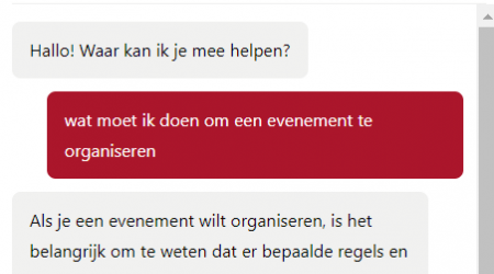 Vraag in een intelligente chatbot