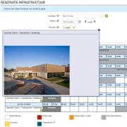 beschikbaarheid van zalen op een kalender
